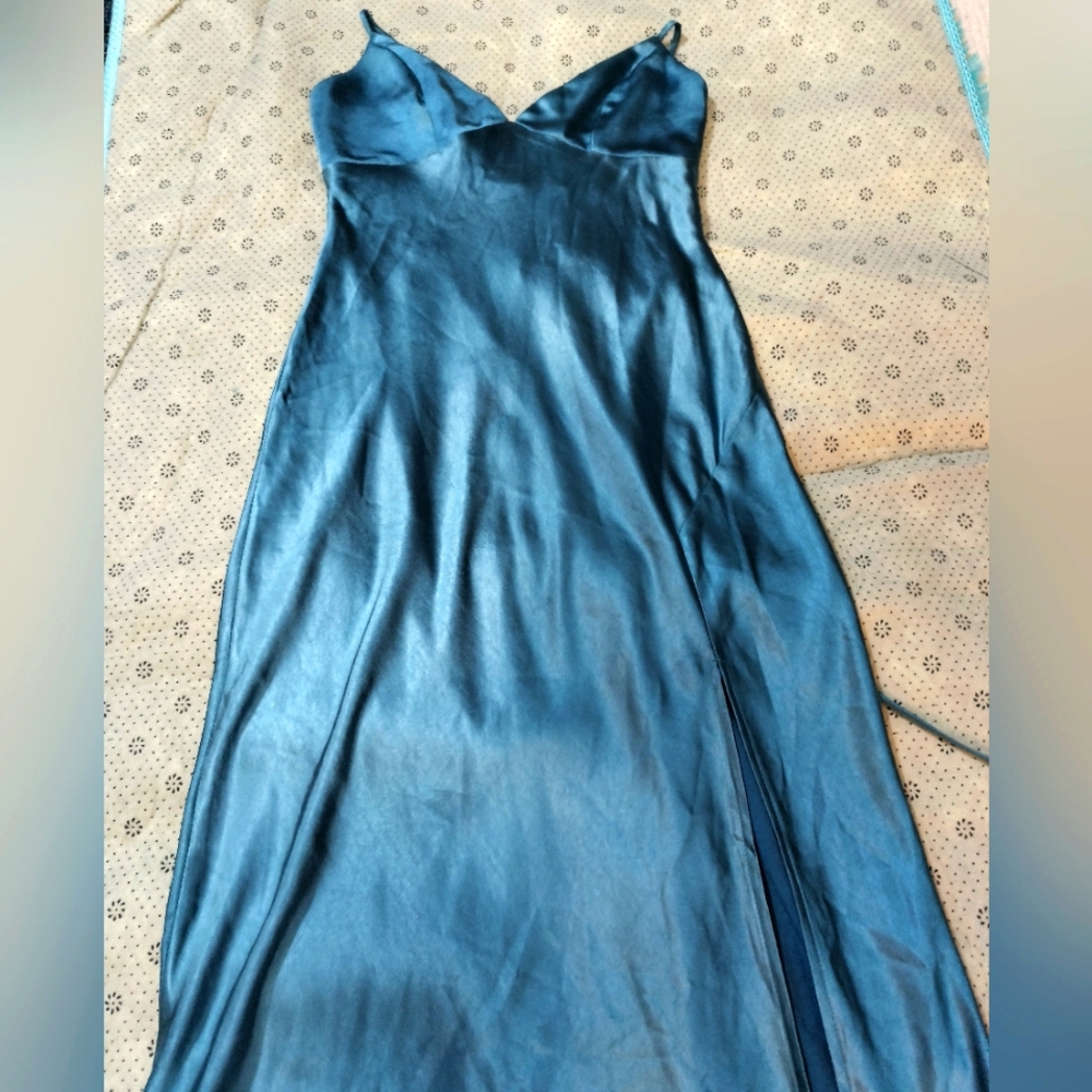 Molly Elegant Blue Satin Dress